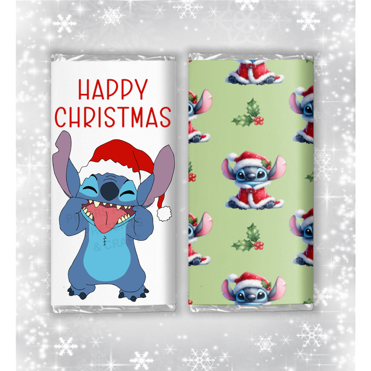 Stitch Christmas Chocolate Bar Wrapper