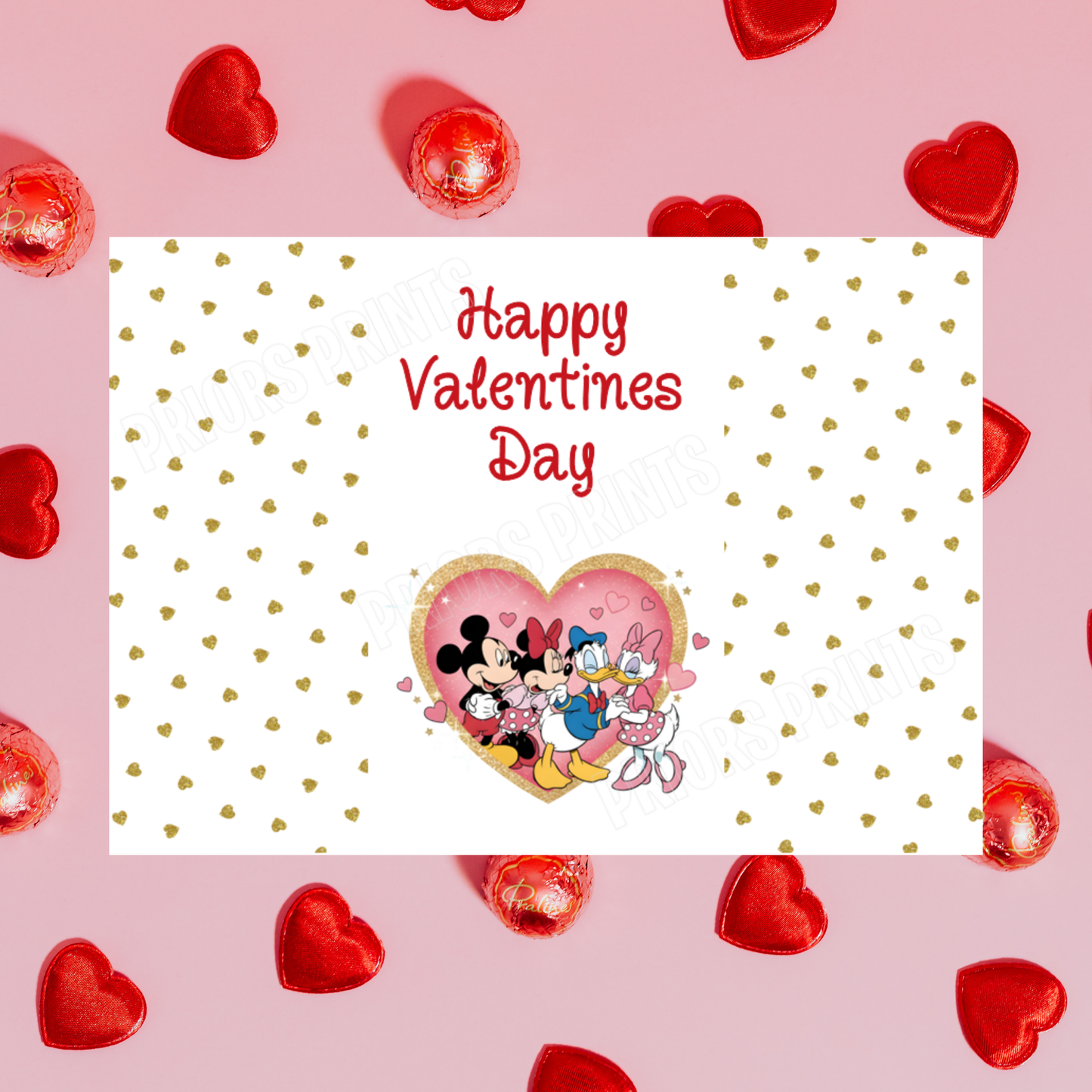 Mickey Mouse & Friends Valentines Day Chocolate Bar Wrappers I Mickey Mouse I Minnie Mouse I Donald Duck I Daisy Duck