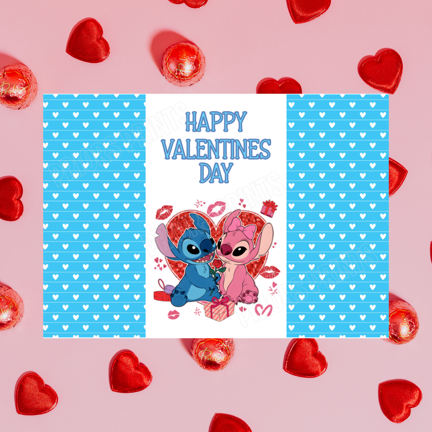 Lilo & Stitch Valentines Day Chocolate Bar Wrappers I Stitch I Angel