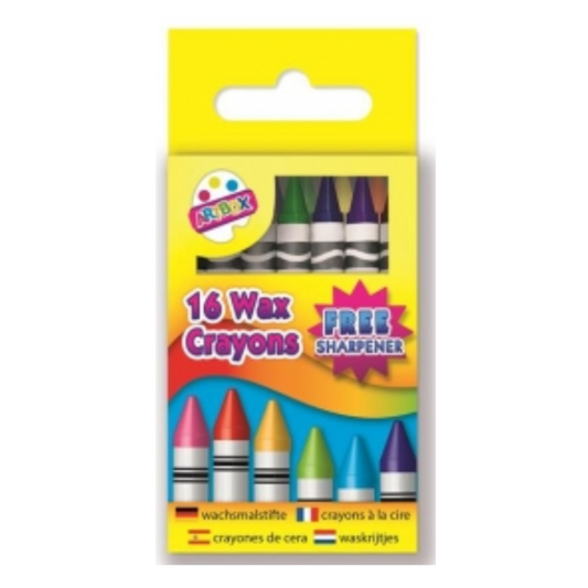 16 Wax Crayons with Sharpner