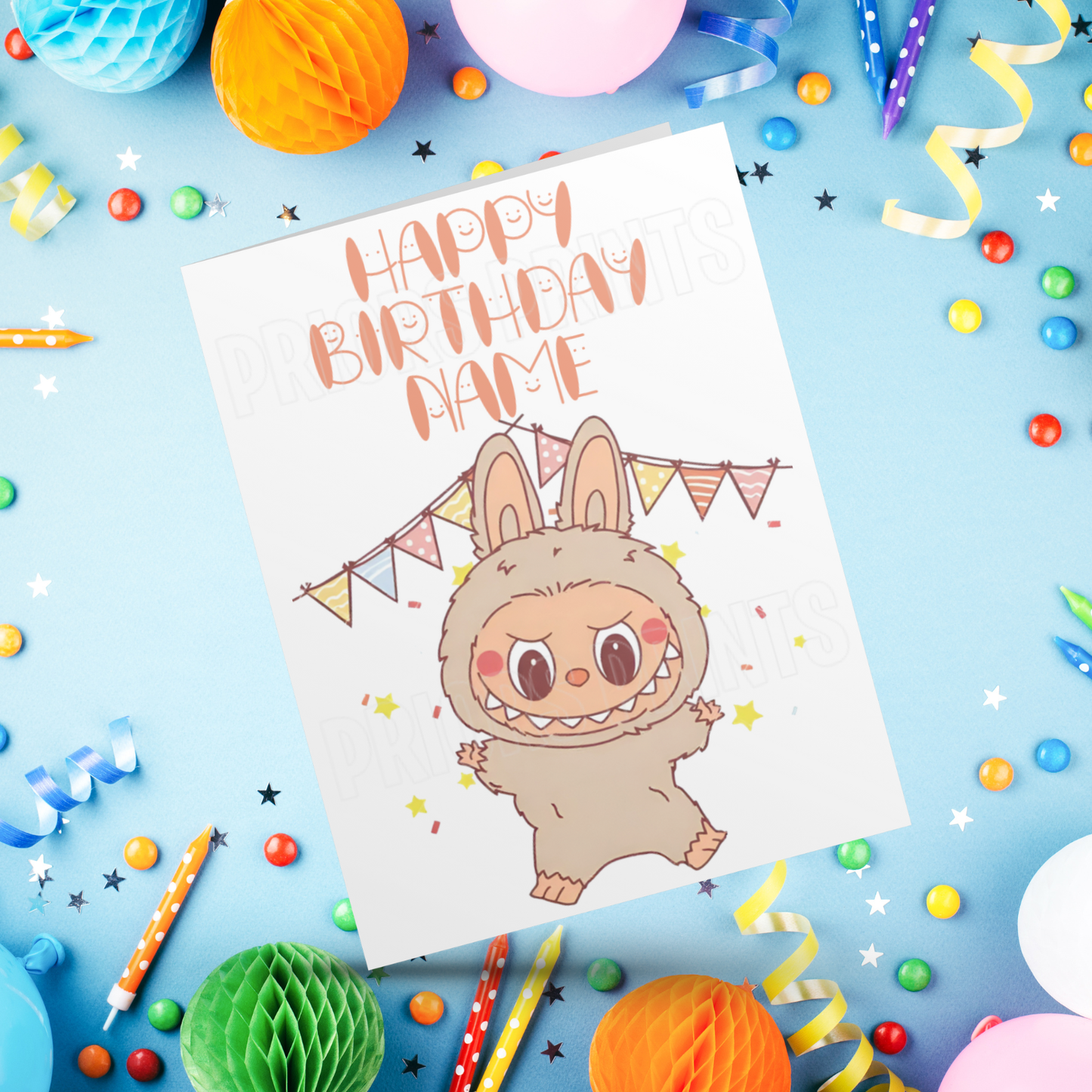Personalised Labubu Birthday Card