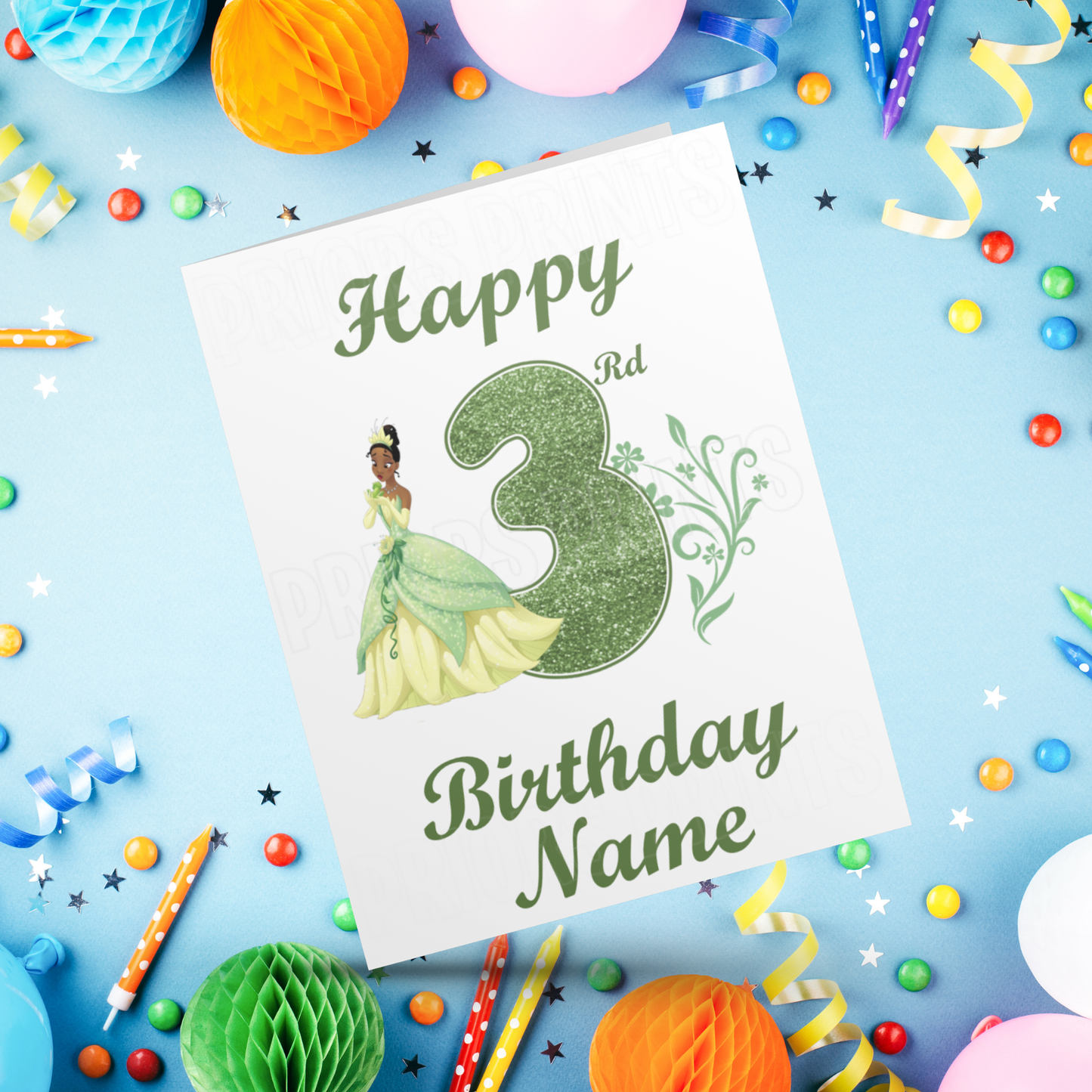 Personalised Tiana Birthday Card with age 1-9 I Disney I The Princess & The Frog I Princess