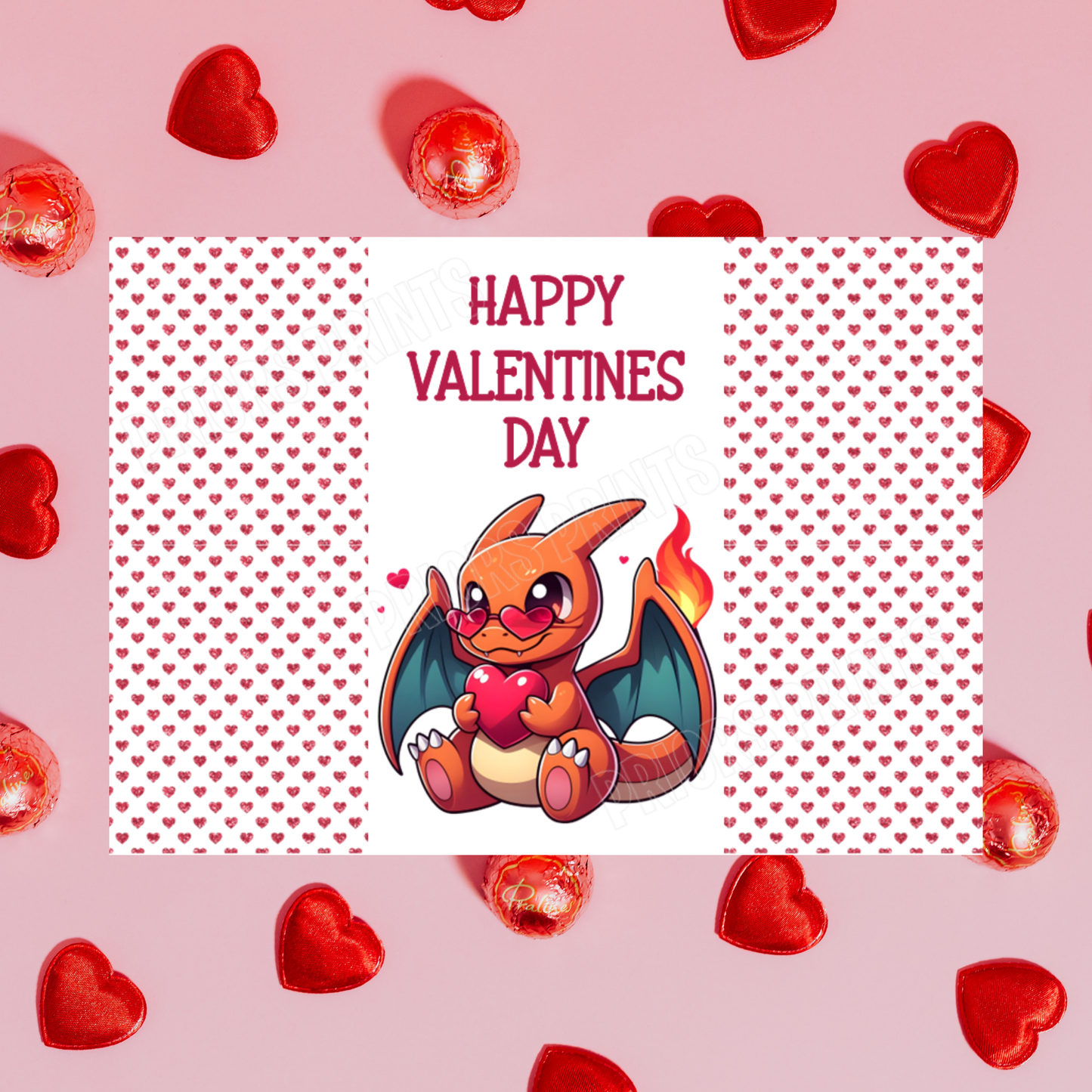 Pokemon Valentines Day Chocolate Bar Wrappers I Pikachu I Gengar I Charizard I Eevee