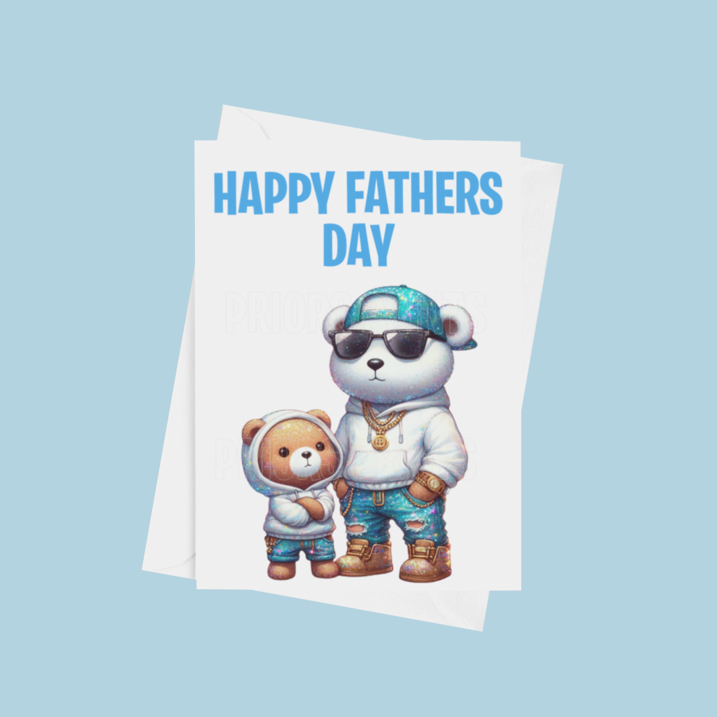 Father & Child Cool Animals Happy Fathers Day Card