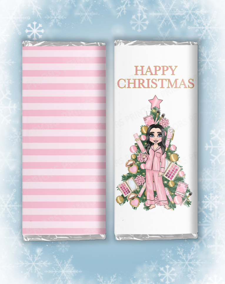 Christmas Dolly Personalised Make up Chocolate Bar Wrappers