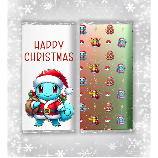 Pokemon Characters Dressed as Santa Christmas Chocolate Bar Wrapper