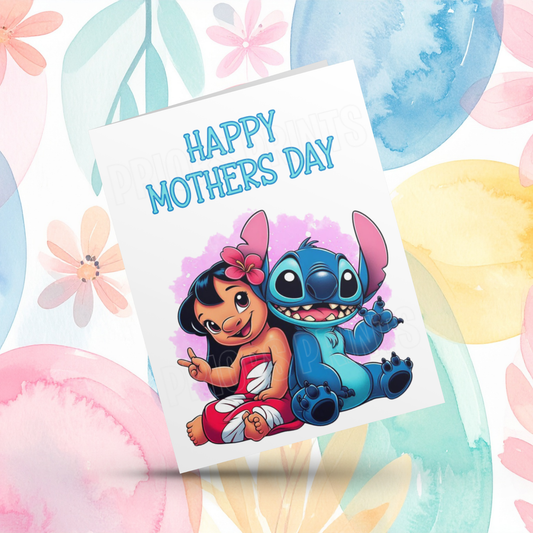 Stitch & Angel Happy Mothers Day Card