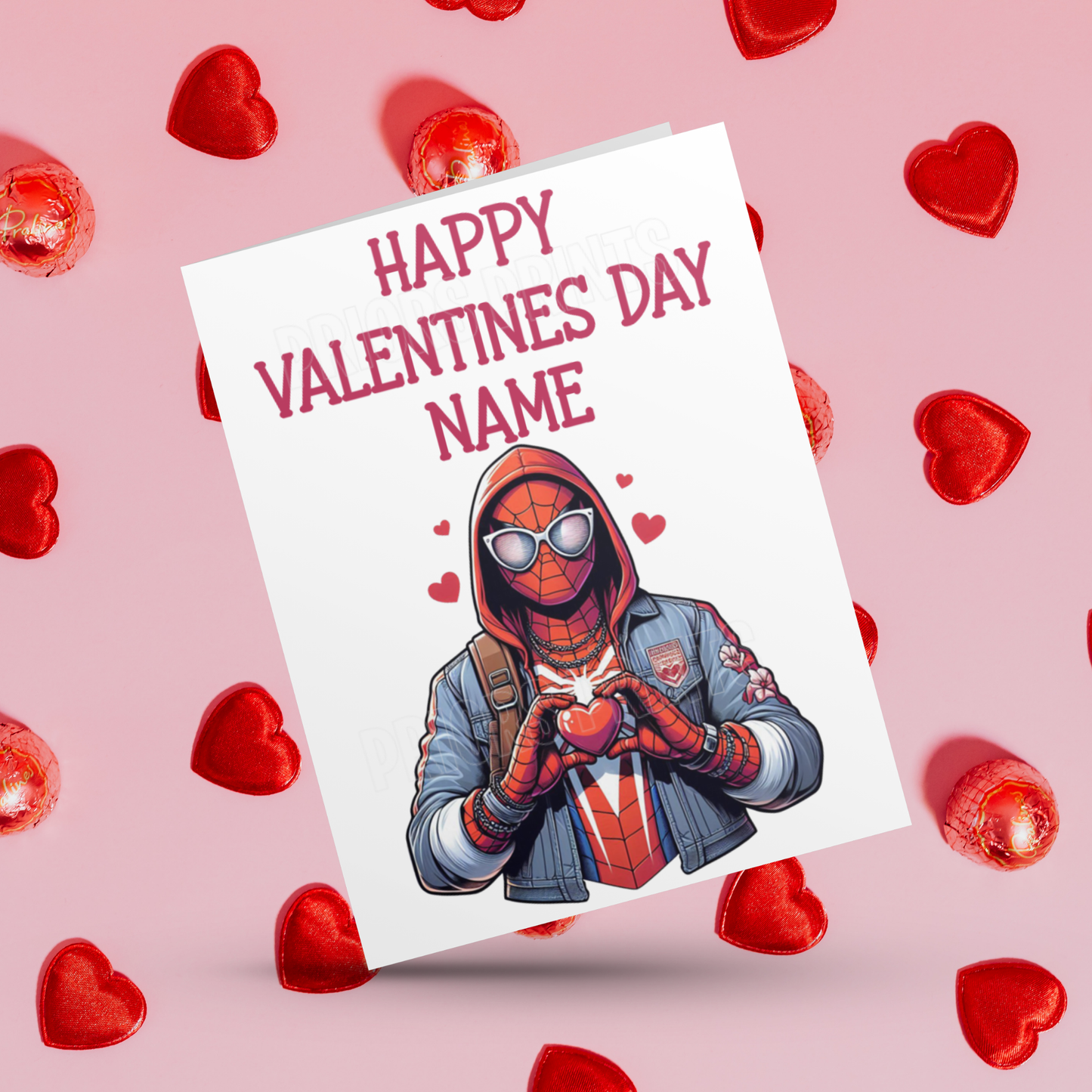 Cute Spiderman Personalised Valentines Day Card