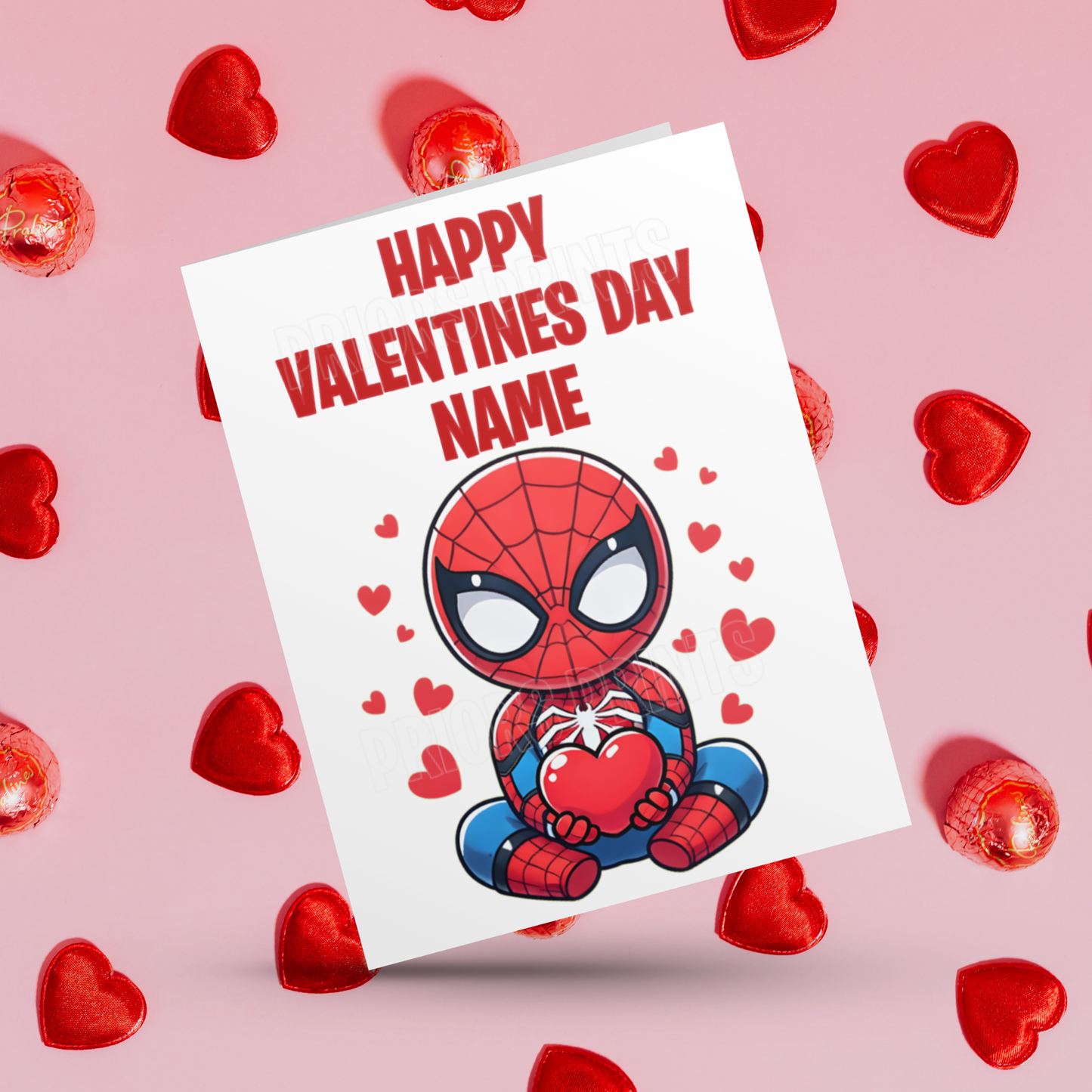 Cute Spiderman Personalised Valentines Day Card