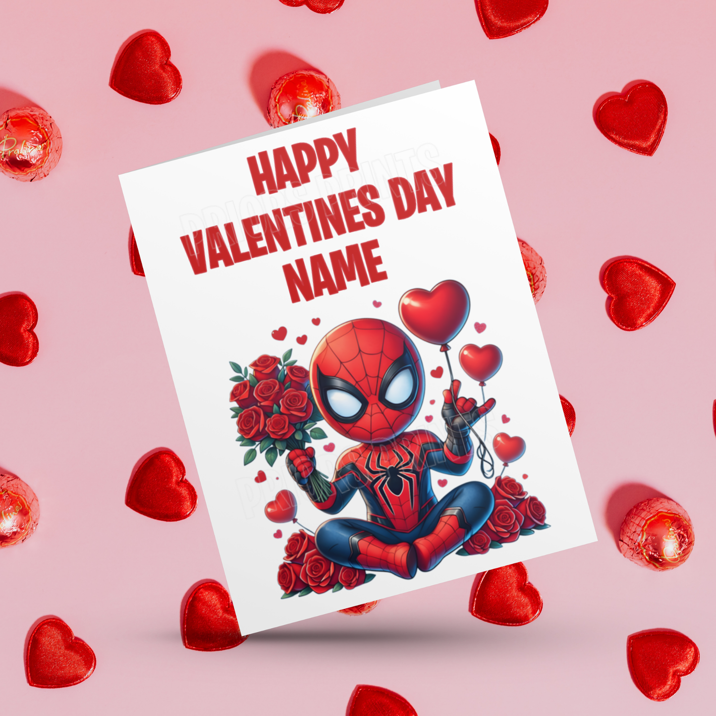 Cute Spiderman Personalised Valentines Day Card