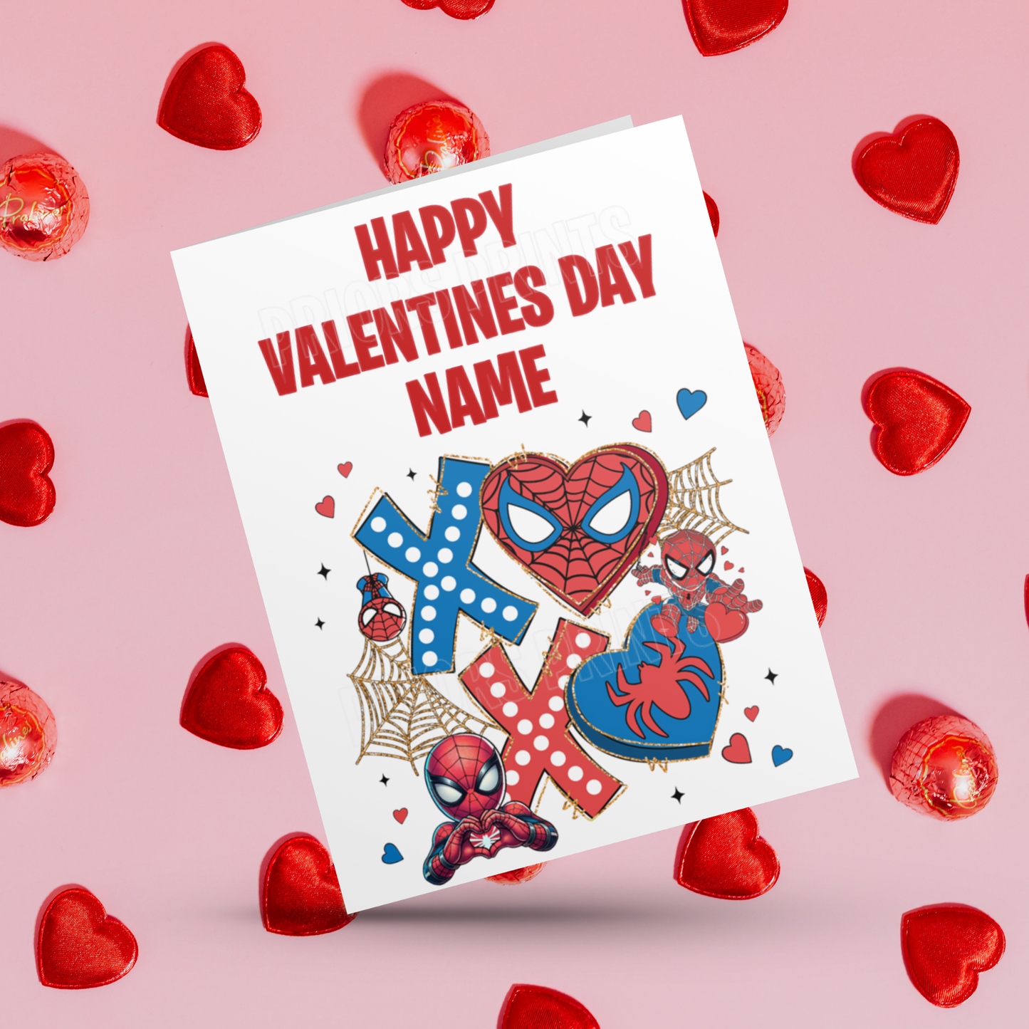 Cute Spiderman Personalised Valentines Day Card