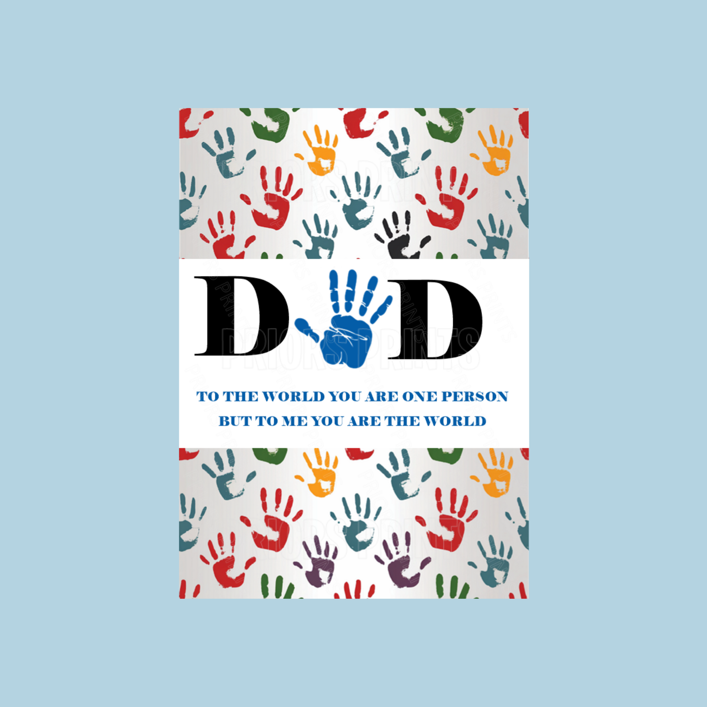 Hand Print Happy Fathers Day Chocolate Bar Wrapper for Dad, Daddy, Dada or Papa