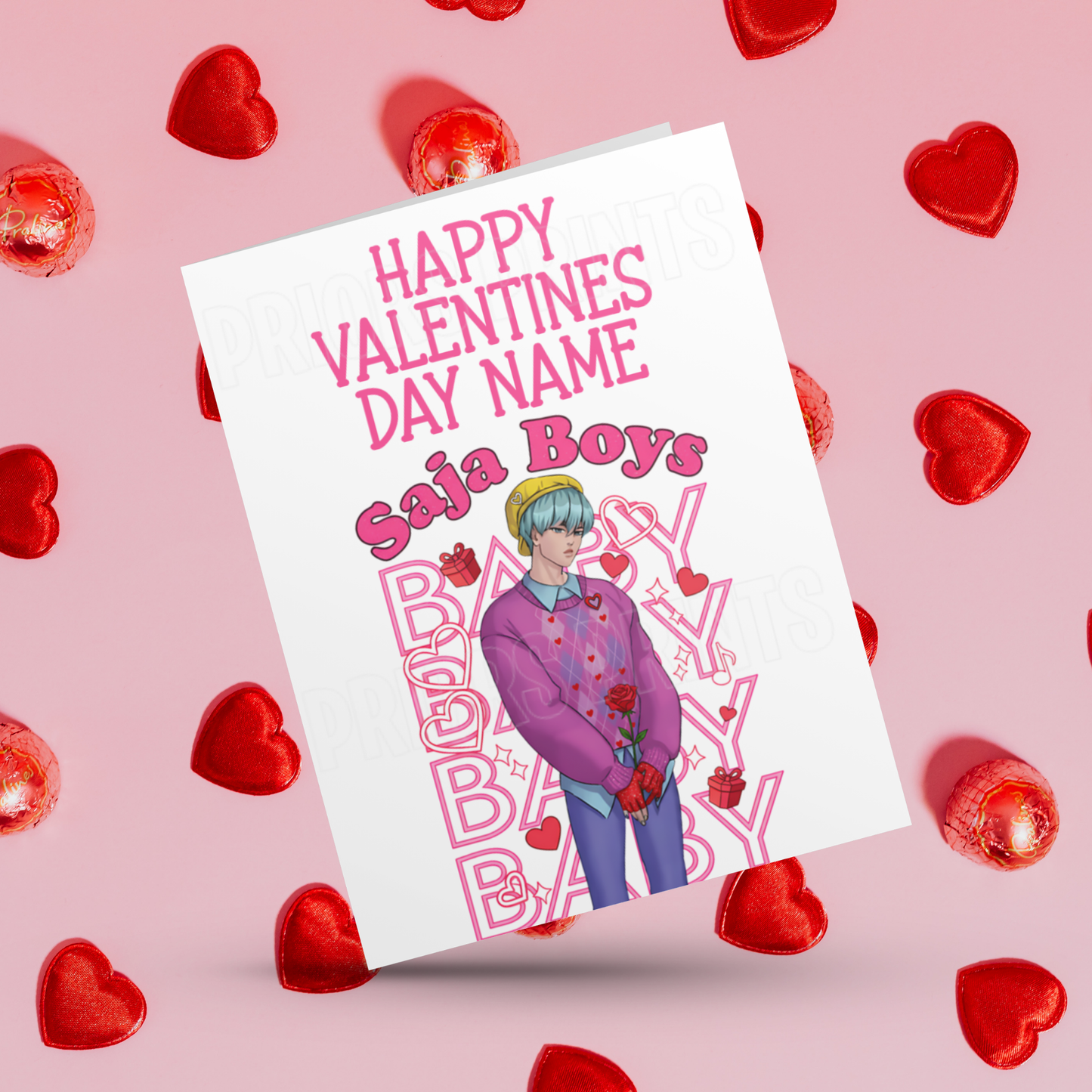 K-Pop demon Hunter Boys Personalised Valentines Card I Saja Boys I Jinu I Abs I Abby I Mystery I Romance I Baby