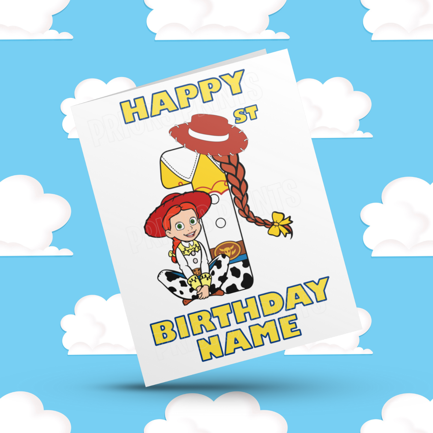 Personalised Jessie Birthday Card with Age 1-20 Years (Toy Story)
