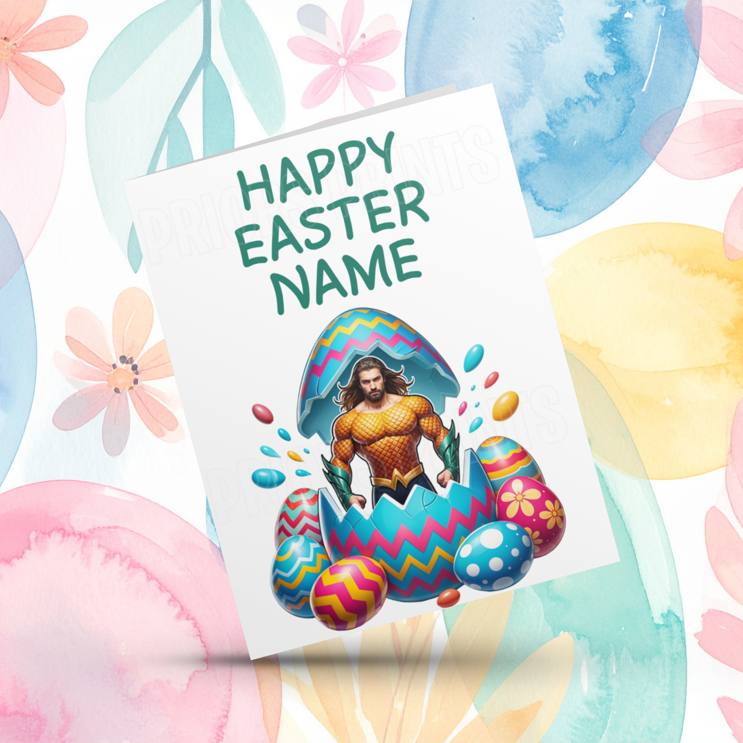 Mixed Characters in Easter Egg Personalised Easter Card- Listing 2