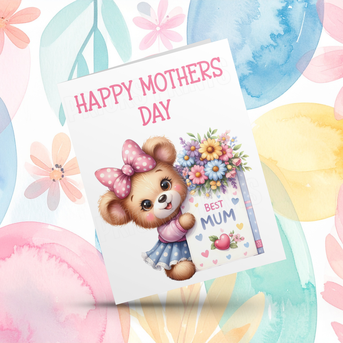 Cute Teddy Happy Mothers Day Card