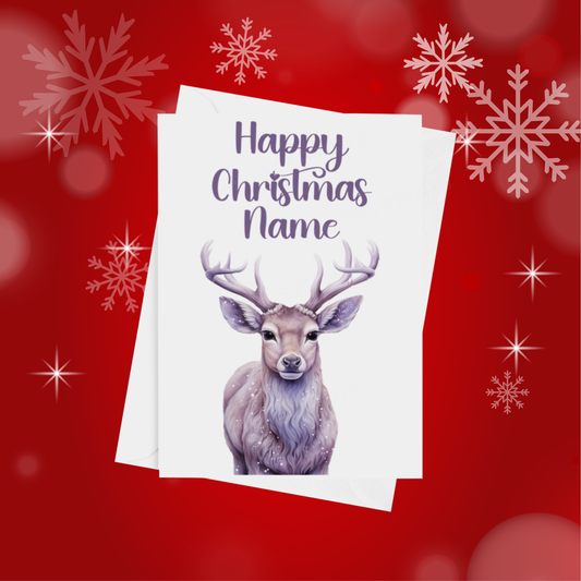 Cute Purple Personalised Christmas Card