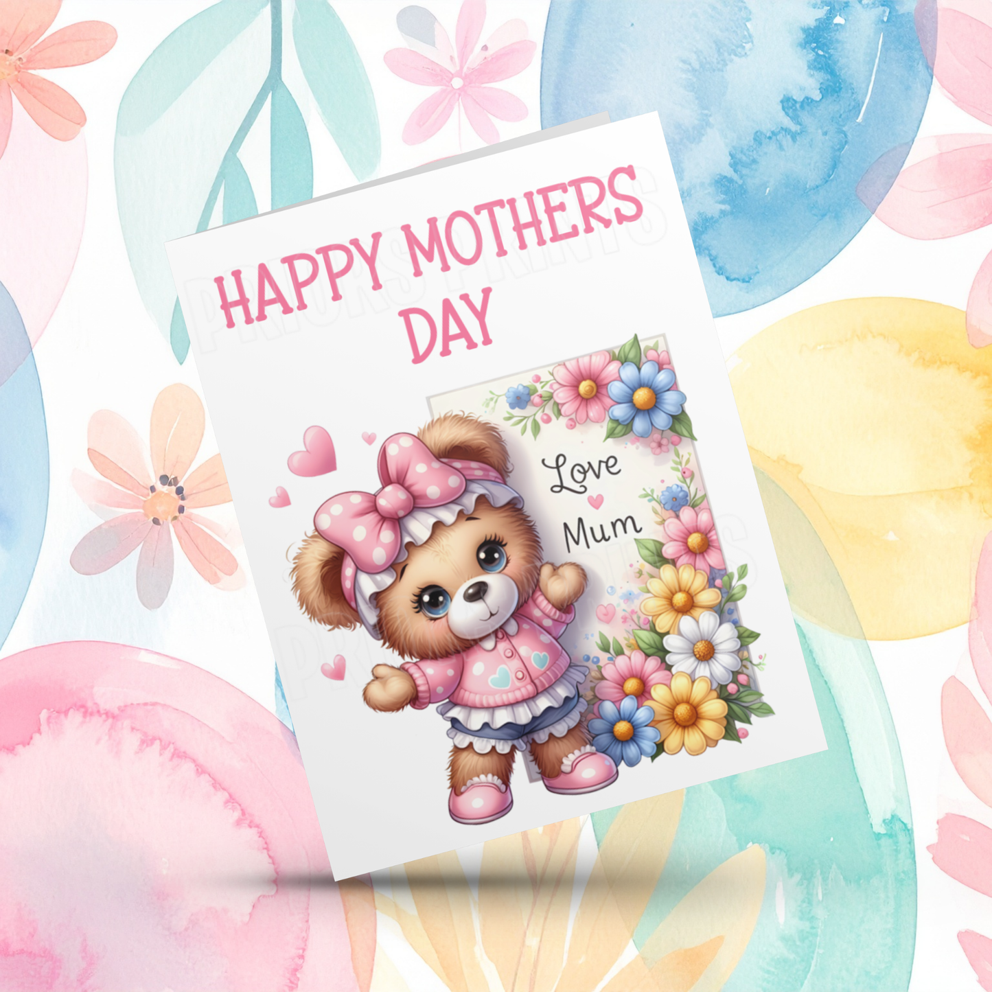 Cute Teddy Happy Mothers Day Card
