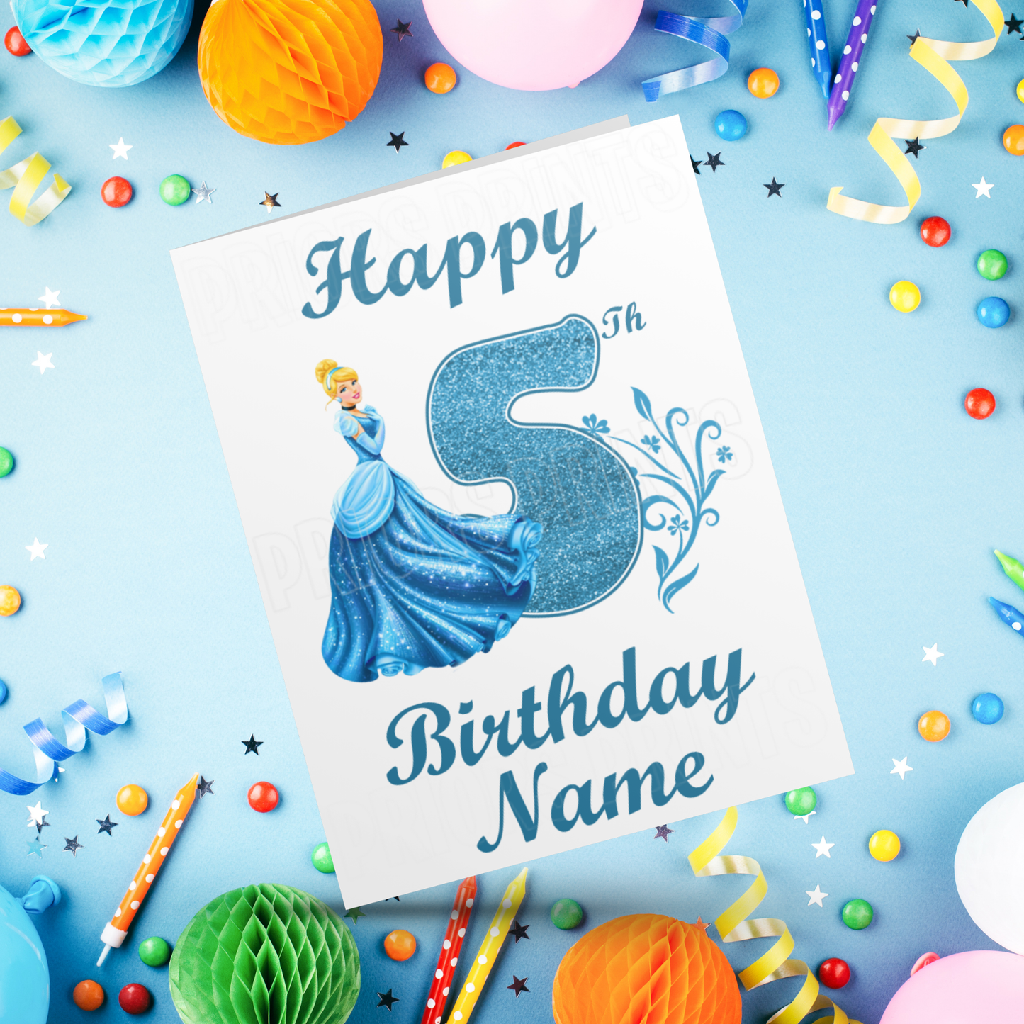 Personalised Cinderella Birthday Card with age 1-9 I Disney I Princess