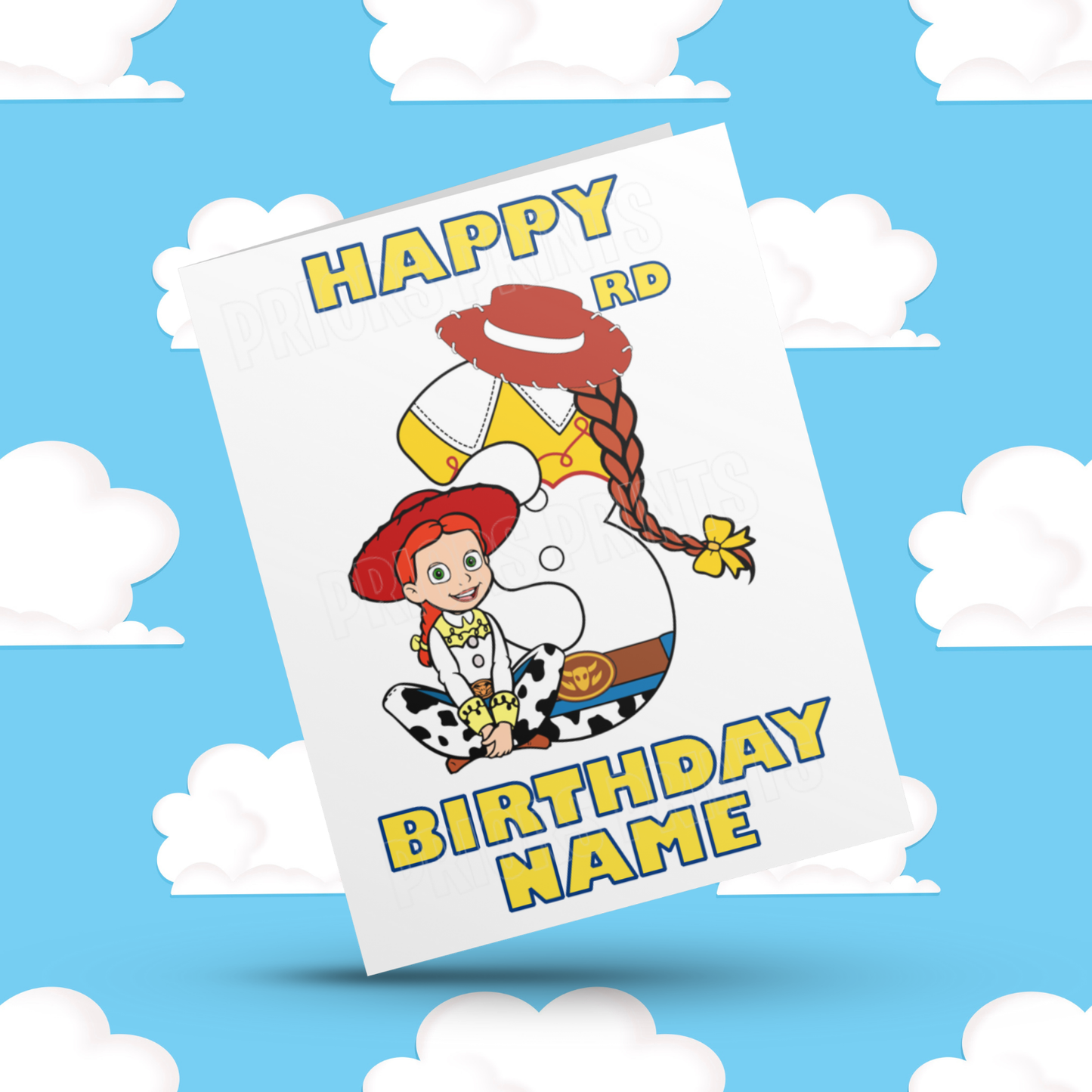 Personalised Jessie Birthday Card with Age 1-20 Years (Toy Story)