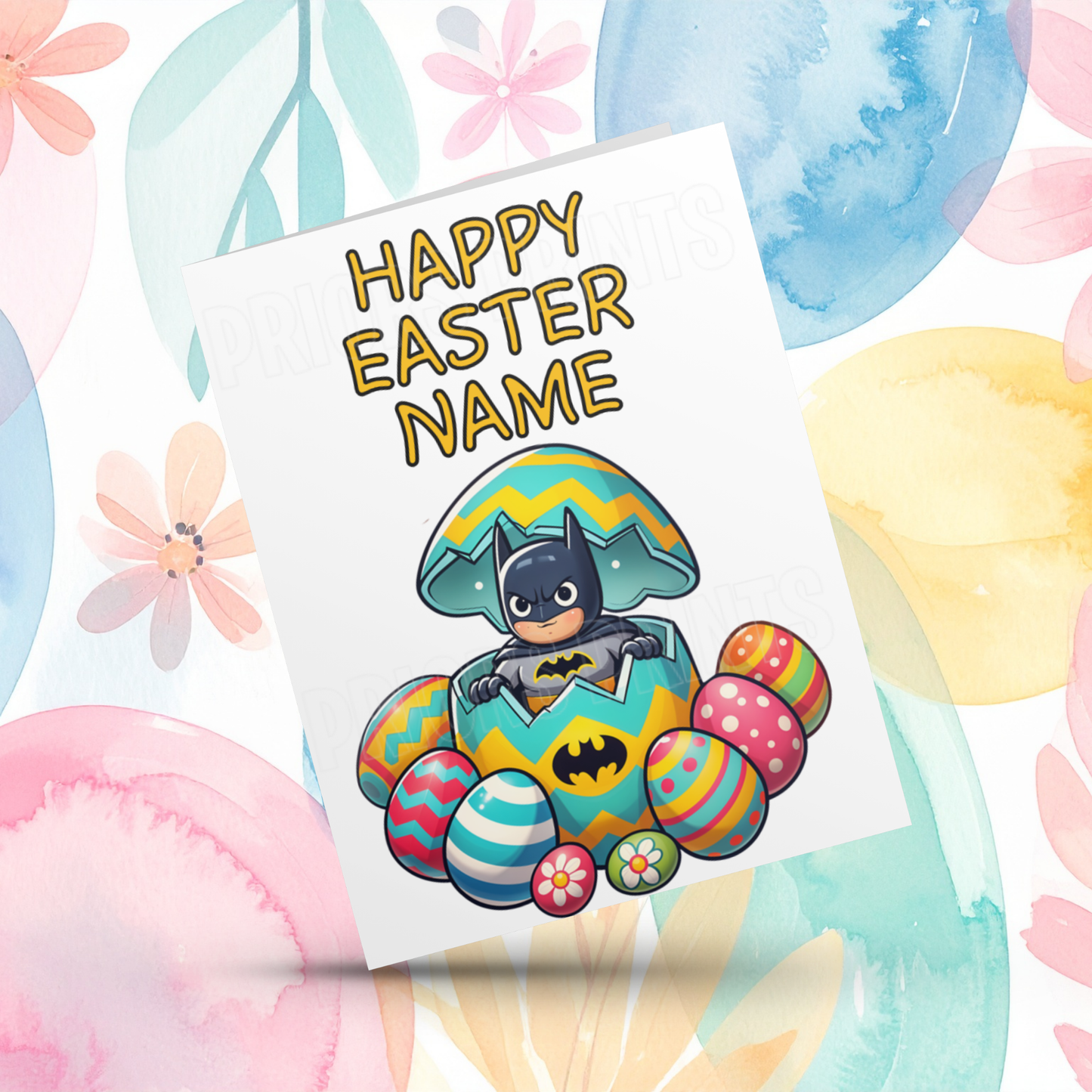 Mixed Characters in Easter Egg Personalised Easter Card- Listing 2