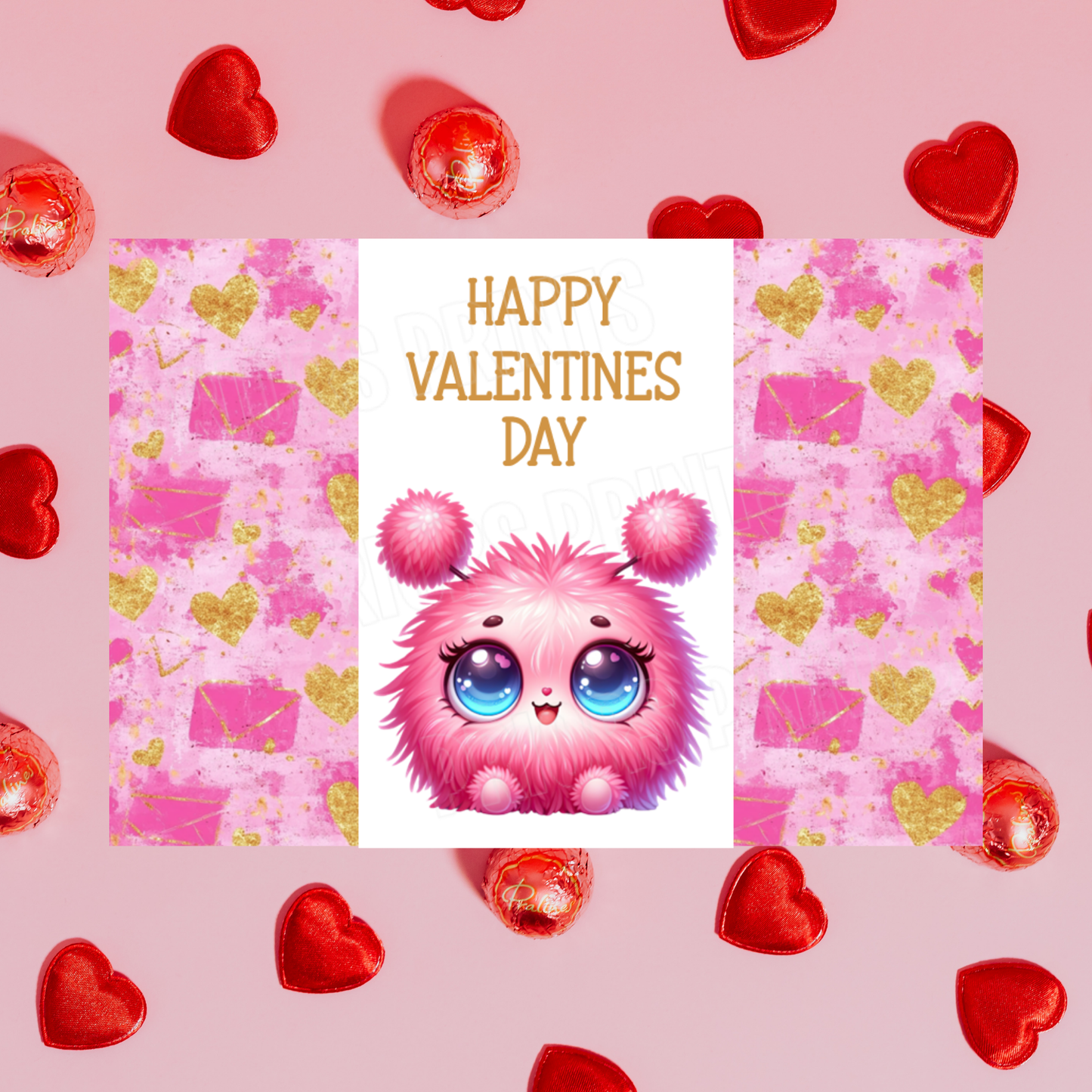 Cute Monsters Valentines Day Chocolate Bar Wrappers