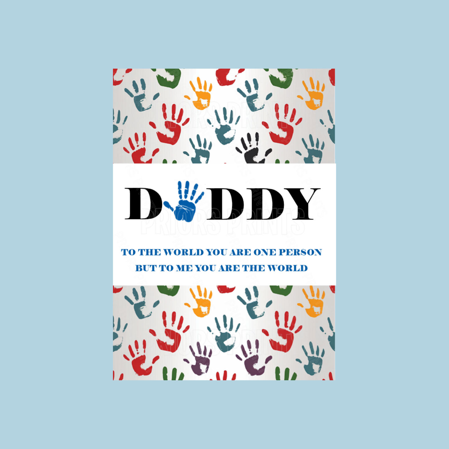 Hand Print Happy Fathers Day Chocolate Bar Wrapper for Dad, Daddy, Dada or Papa