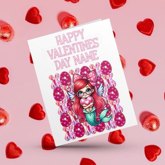 XOXOX Cute Personalised Character Valentines Day Cards I Ariel I Belle I Princess I Wonder Woman I Cinderella I Sleeping Beauty I Eeyore