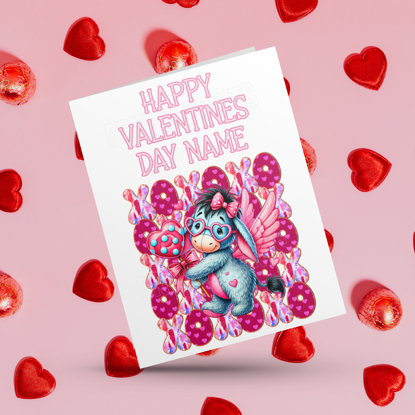XOXOX Cute Personalised Character Valentines Day Cards I Ariel I Belle I Princess I Wonder Woman I Cinderella I Sleeping Beauty I Eeyore
