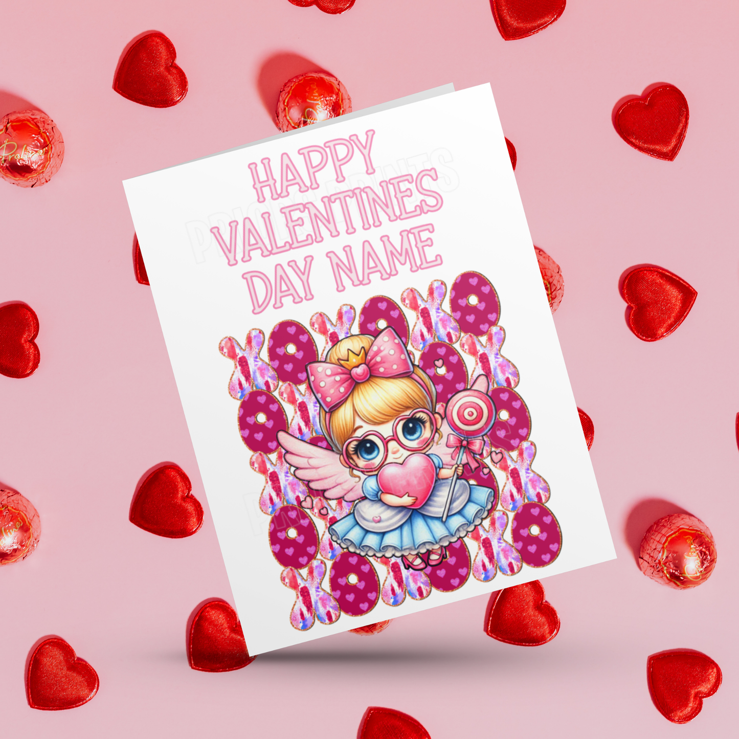 XOXOX Cute Personalised Character Valentines Day Cards I Ariel I Belle I Princess I Wonder Woman I Cinderella I Sleeping Beauty I Eeyore