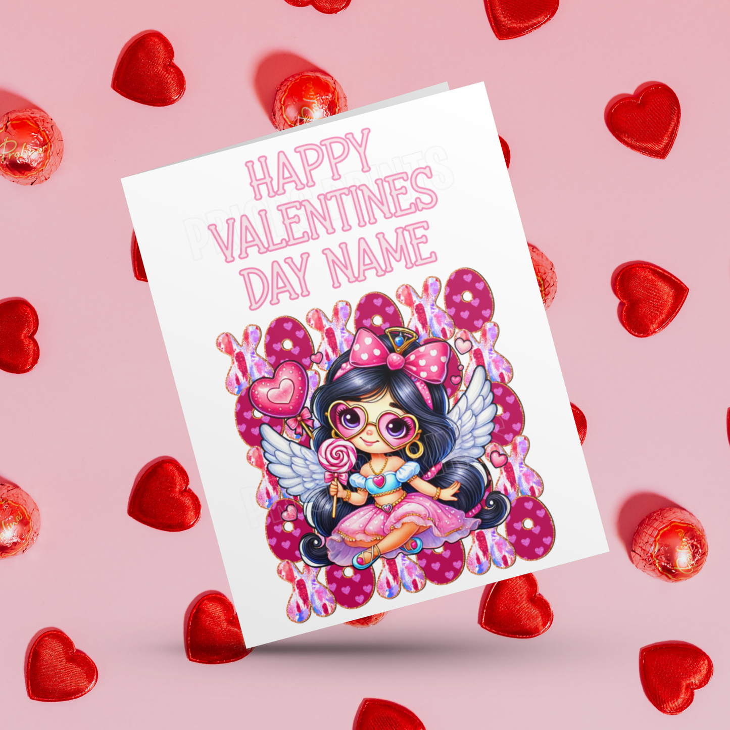 XOXOX Cute Personalised Character Valentines Day Cards I Ariel I Belle I Princess I Wonder Woman I Cinderella I Sleeping Beauty I Eeyore