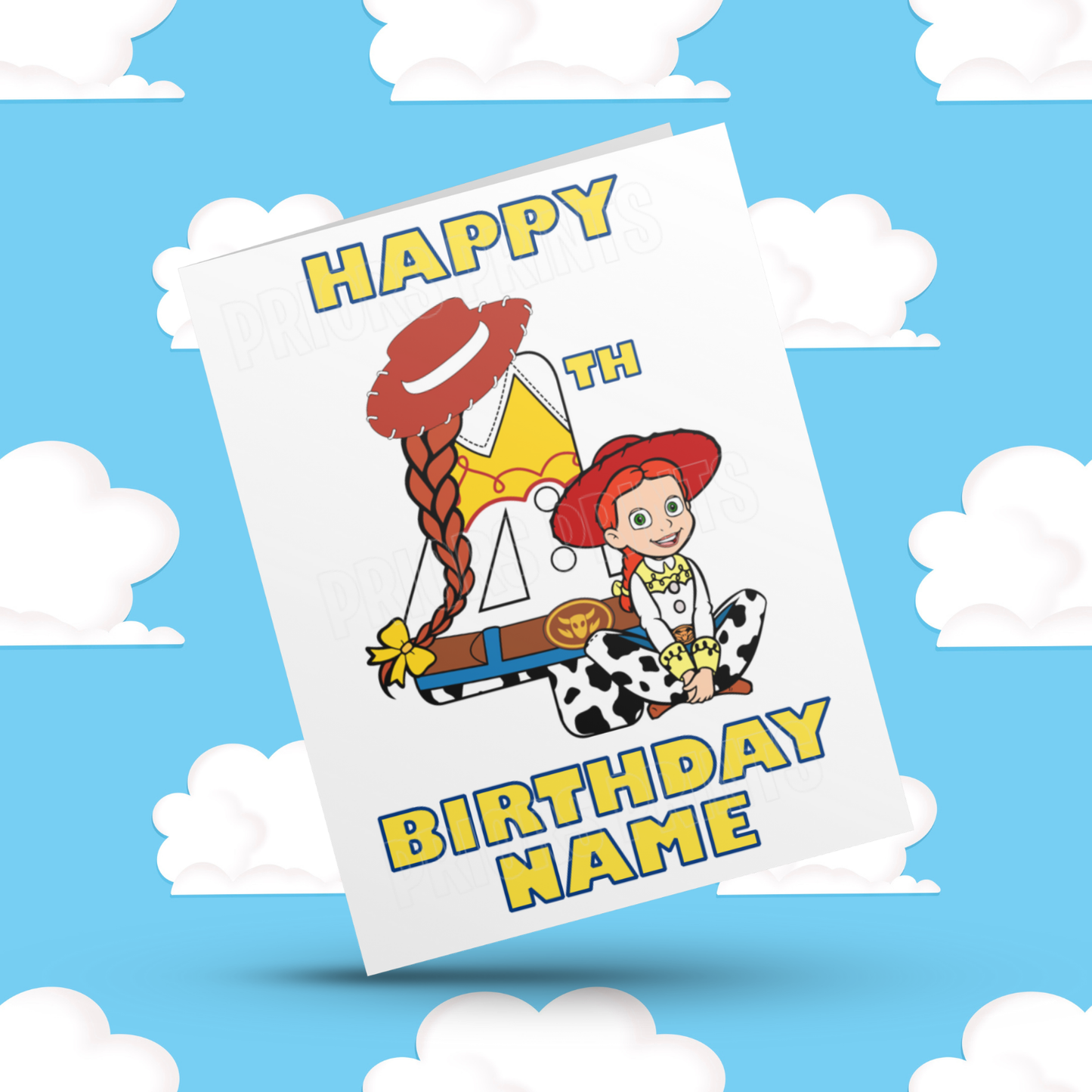 Personalised Jessie Birthday Card with Age 1-20 Years (Toy Story)
