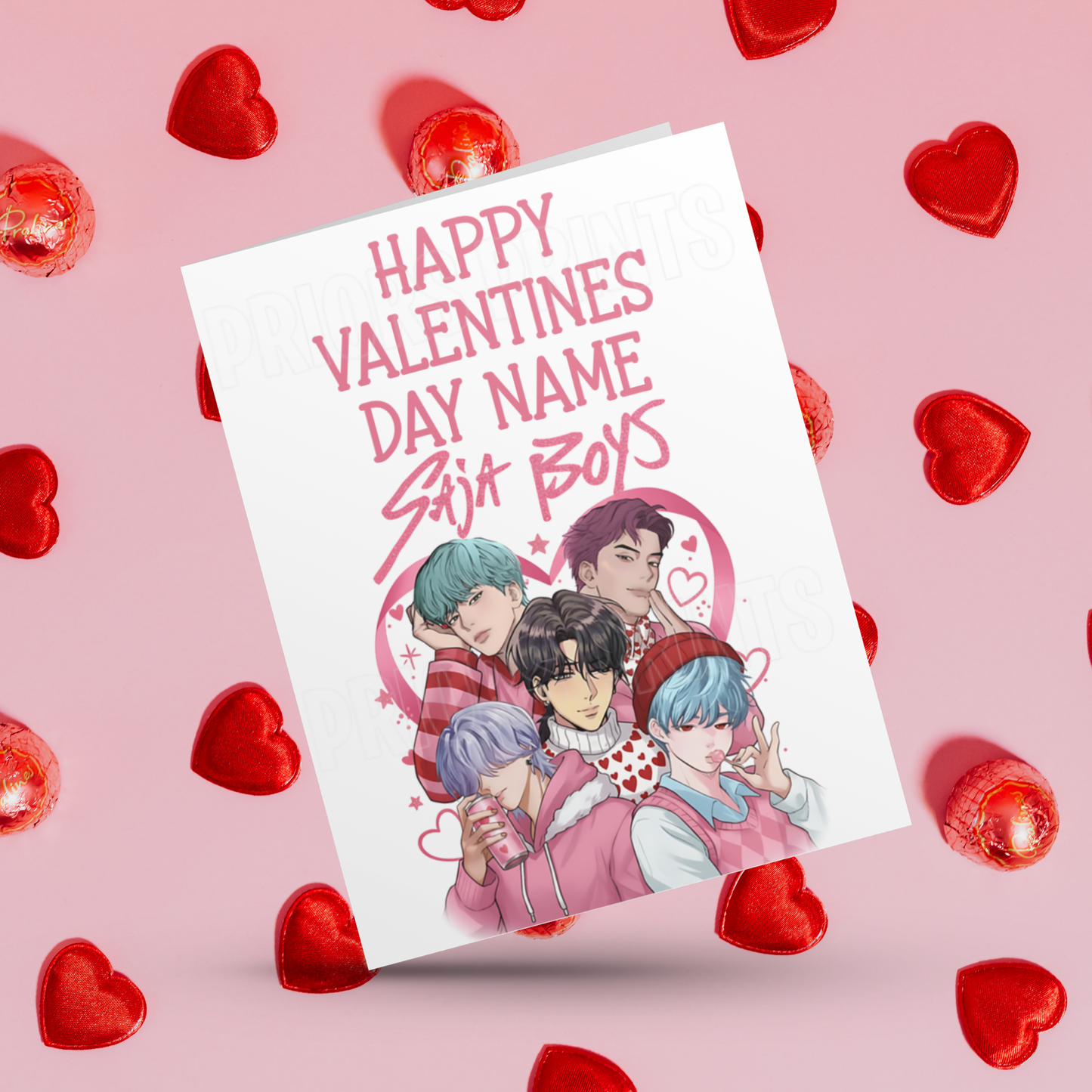 K-Pop demon Hunter Boys Personalised Valentines Card I Saja Boys I Jinu I Abs I Abby I Mystery I Romance I Baby
