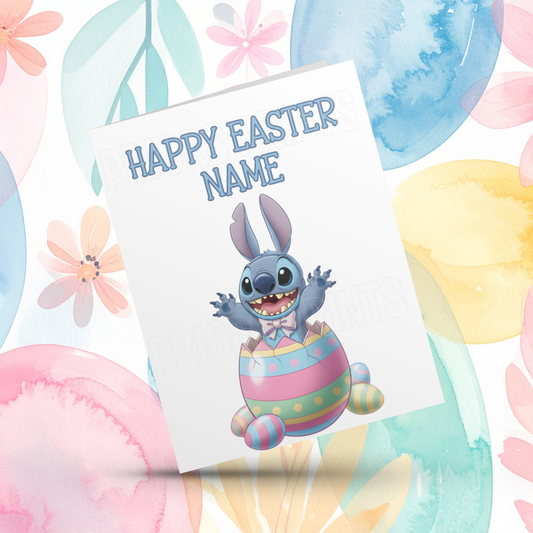 Stitch Personalised Easter Card