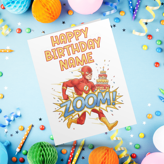Personalised The Flash Birthday Card I Marvel I Superhero