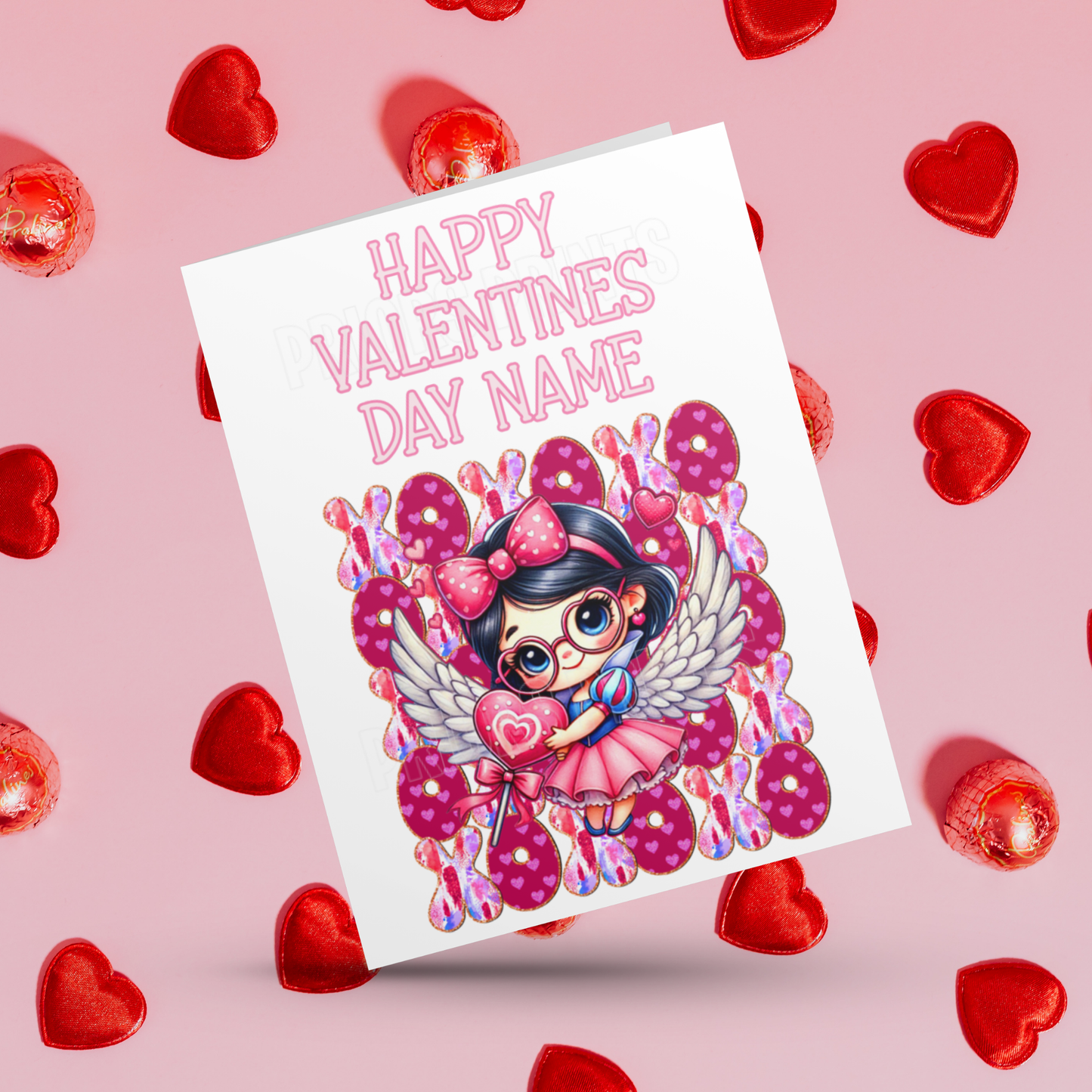 XOXOX Cute Personalised Character Valentines Day Cards I Ariel I Belle I Princess I Wonder Woman I Cinderella I Sleeping Beauty I Eeyore
