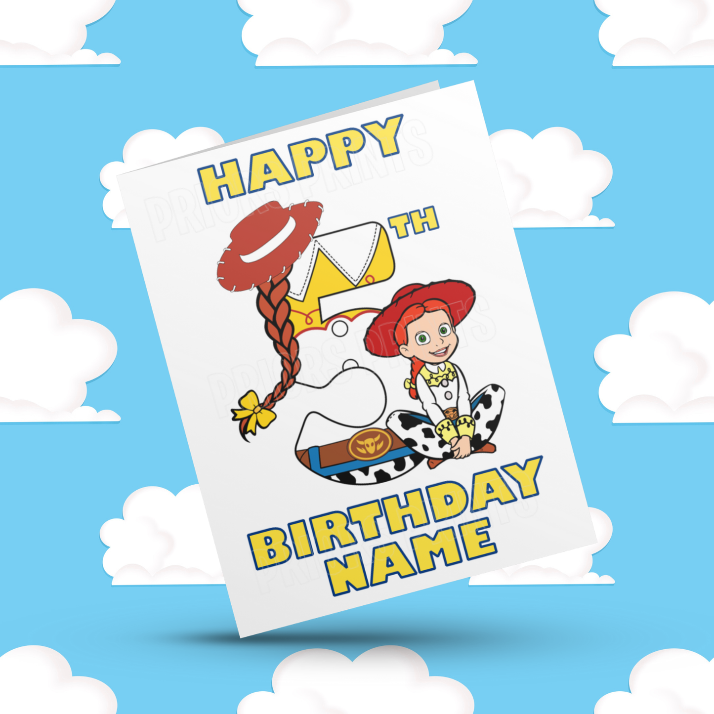 Personalised Jessie Birthday Card with Age 1-20 Years (Toy Story)