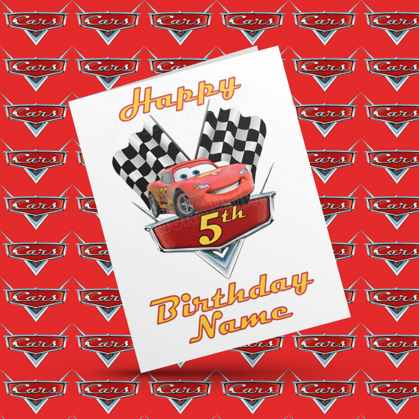 Personalised Disney Cars Birthday Card with Age 1-20 Years