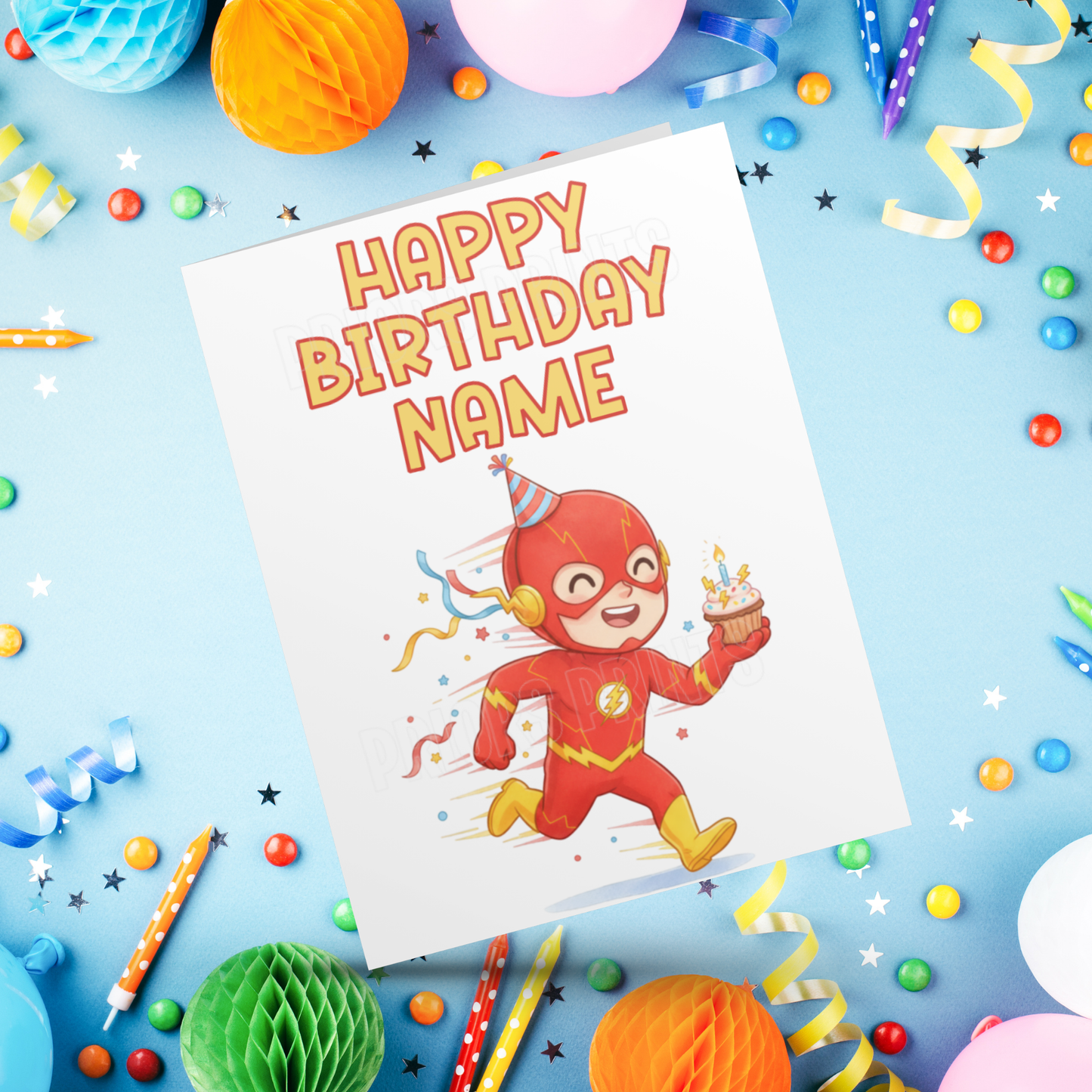 Personalised The Flash Birthday Card I Marvel I Superhero