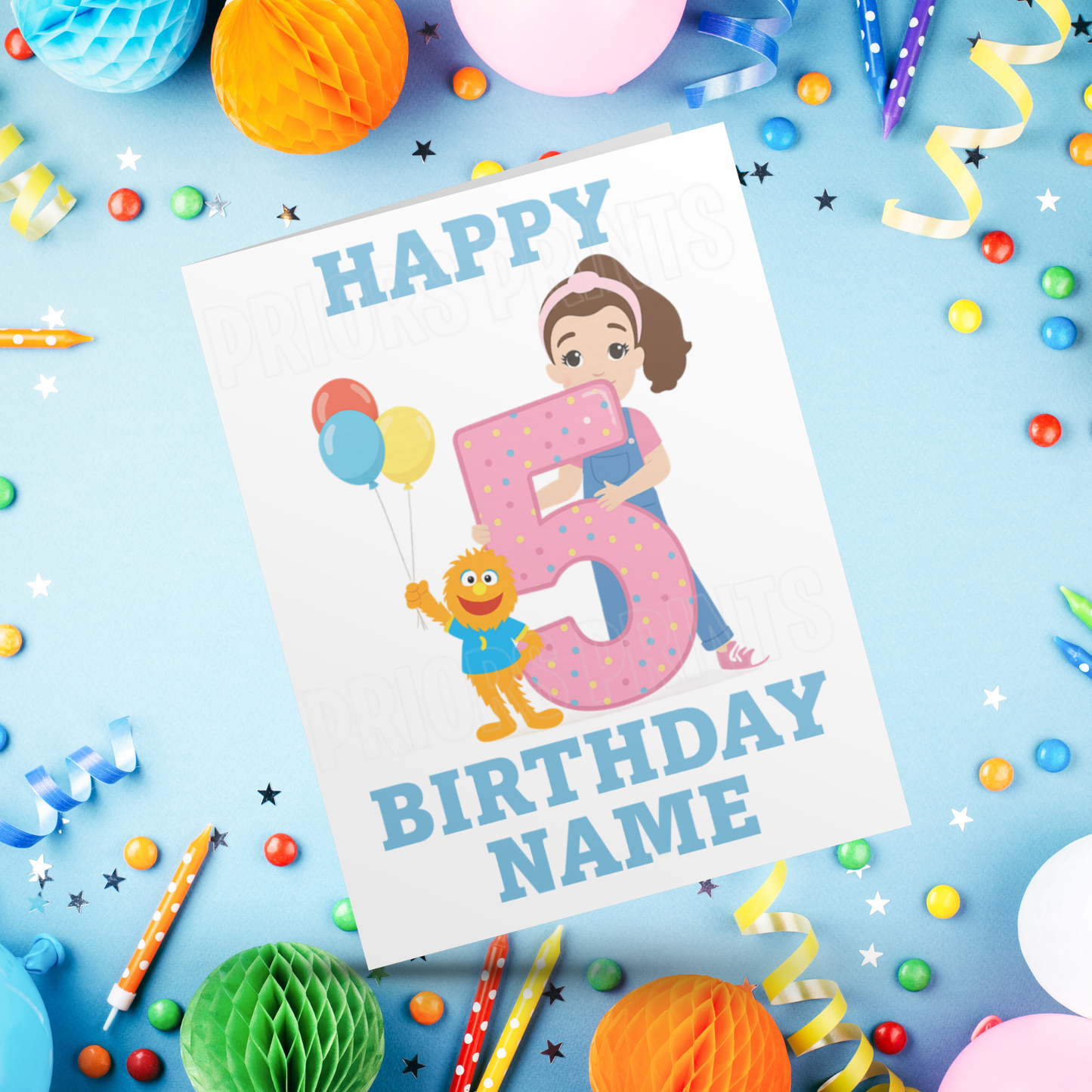 Ms Rachel Personalised Birthday Card with Age 1-6 years I Miss Rachel I Mrs Rachel