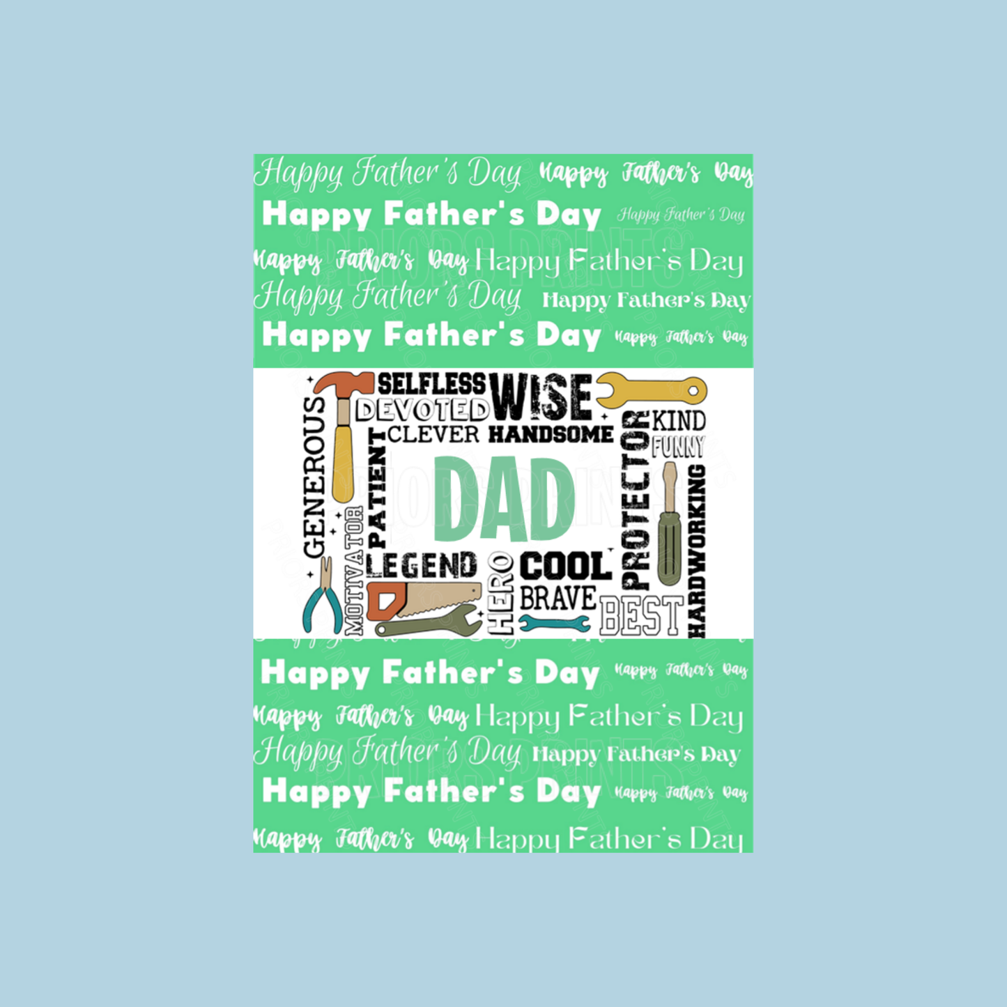 Tools Happy Fathers Day Chocolate Bar Wrapper for Dad, Daddy, Dada or Papa