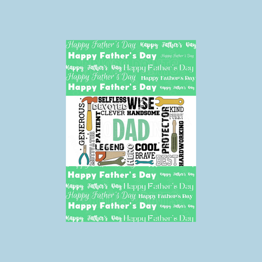 Tools Happy Fathers Day Chocolate Bar Wrapper for Dad, Daddy, Dada or Papa