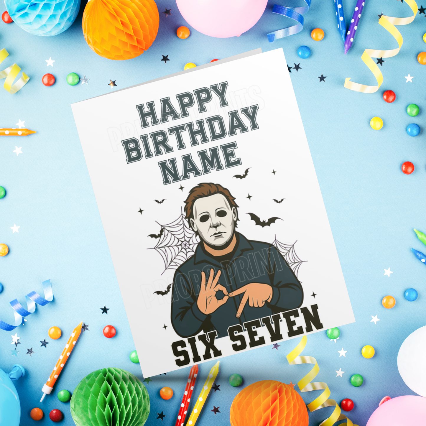 Six Seven Horror Characters Personalised Birthday Card I 67 I 6 7 I Sixseven