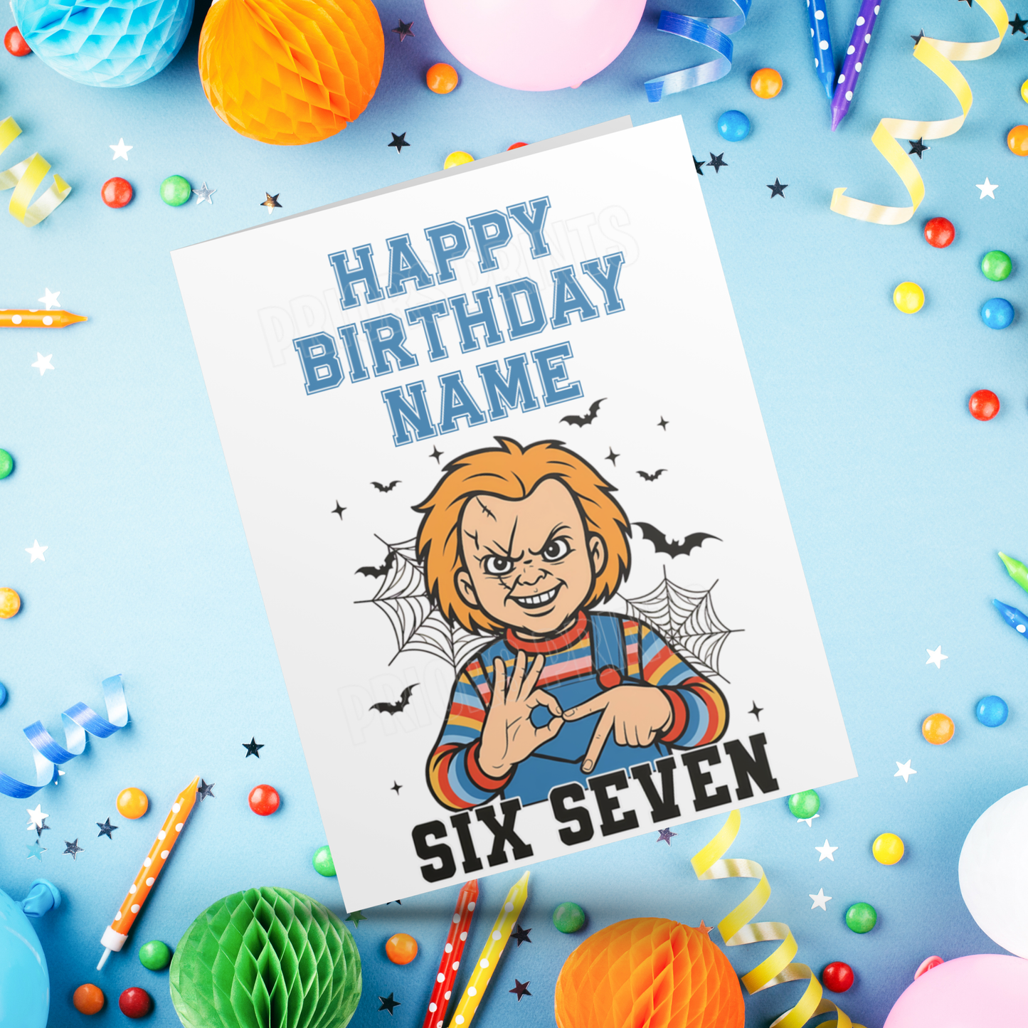 Six Seven Horror Characters Personalised Birthday Card I 67 I 6 7 I Sixseven