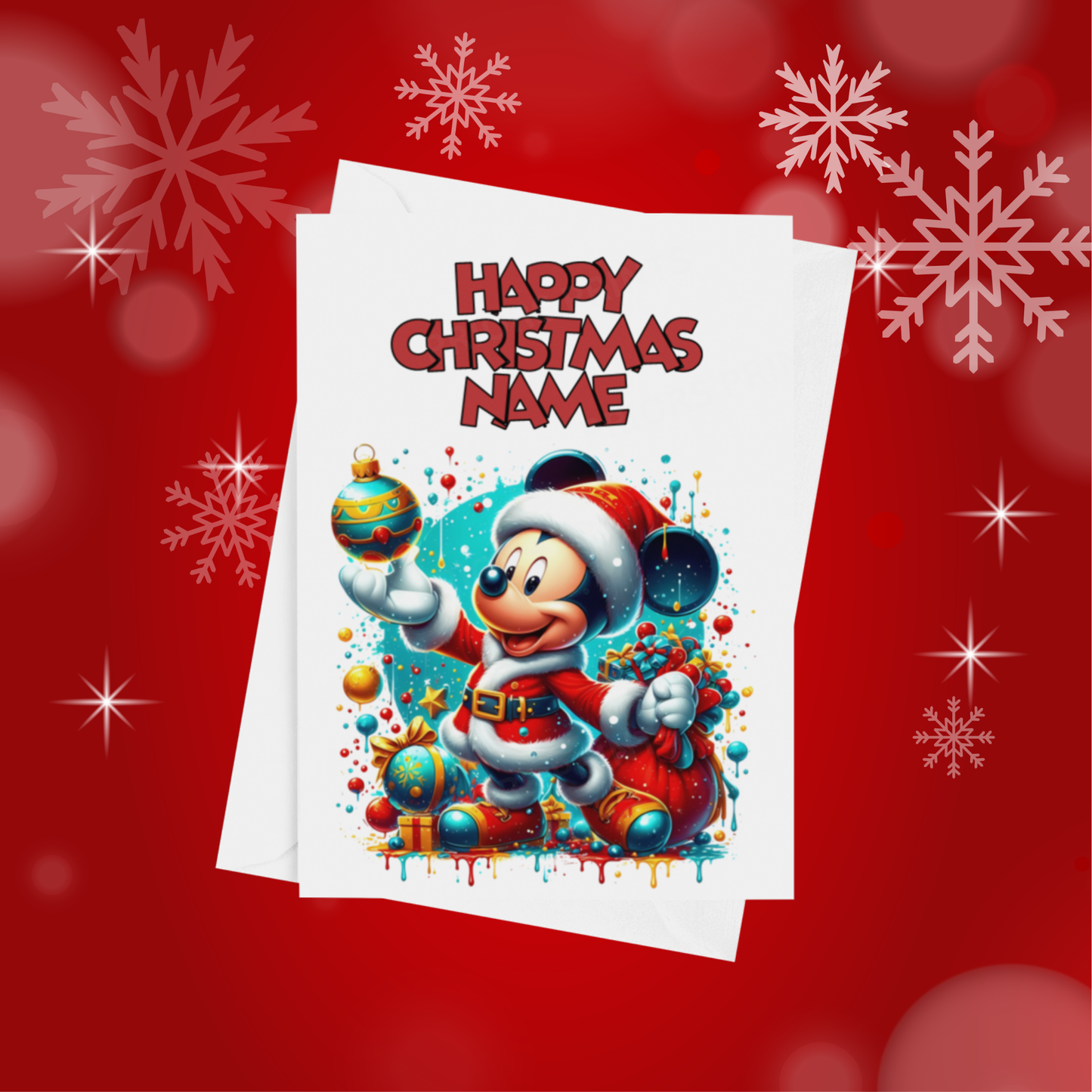 Minnie & Mickey Mouse Personalised Christmas Card