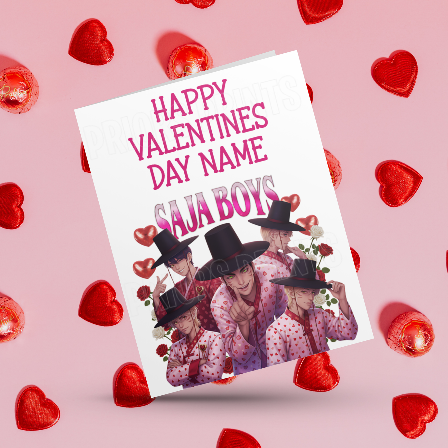 K-Pop demon Hunter Boys Personalised Valentines Card I Saja Boys I Jinu I Abs I Abby I Mystery I Romance I Baby