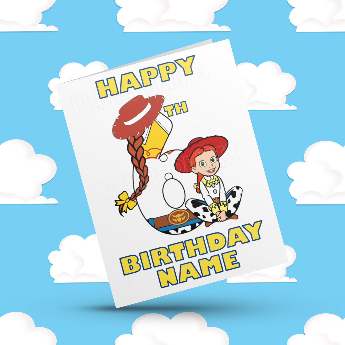 Personalised Jessie Birthday Card with Age 1-20 Years (Toy Story)