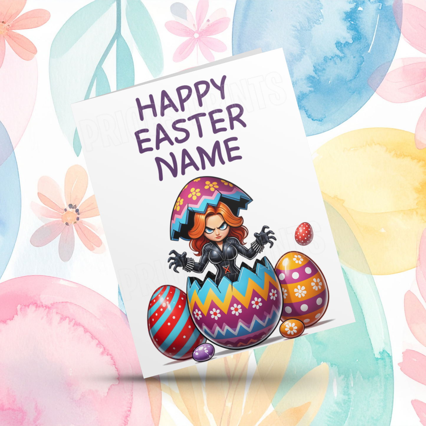 Mixed Characters in Easter Egg Personalised Easter Card- Listing 2
