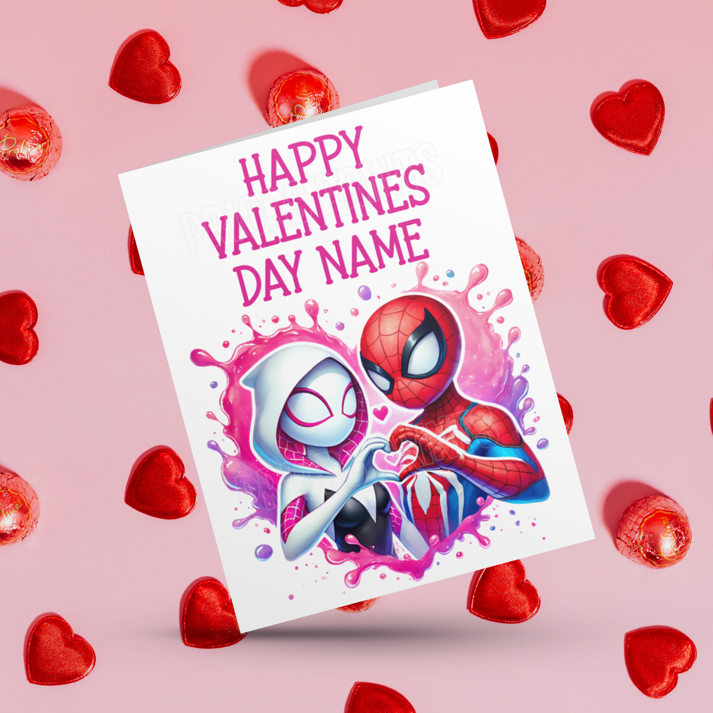 Personalised Spider Gwen and Spiderman Valentines Day Card Marvel