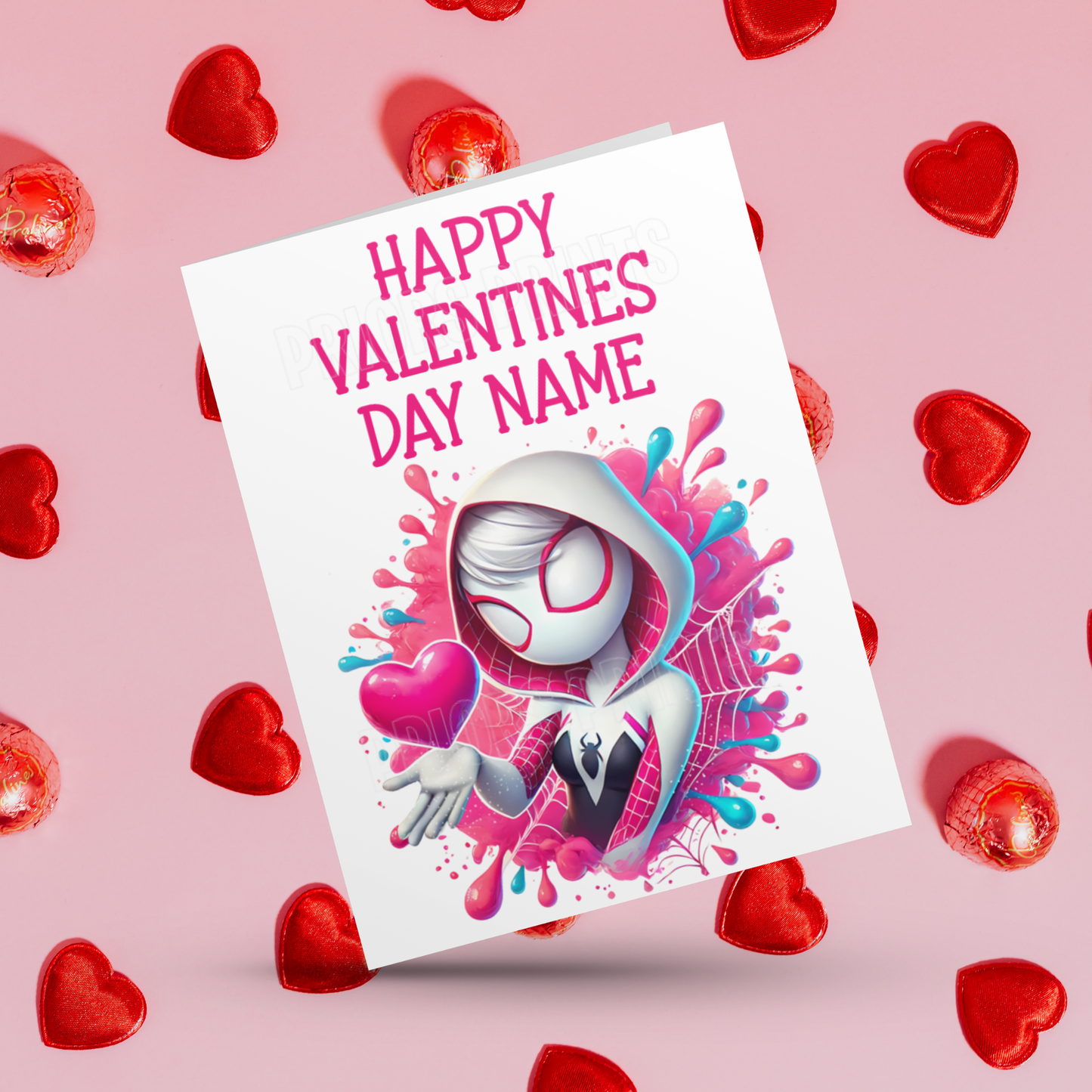 Personalised Spider Gwen and Spiderman Valentines Day Card Marvel